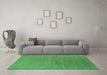 Machine Washable Oriental Emerald Green Industrial Area Rugs in a Living Room,, wshurb2688emgrn