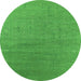 Round Oriental Green Industrial Rug, urb2688grn