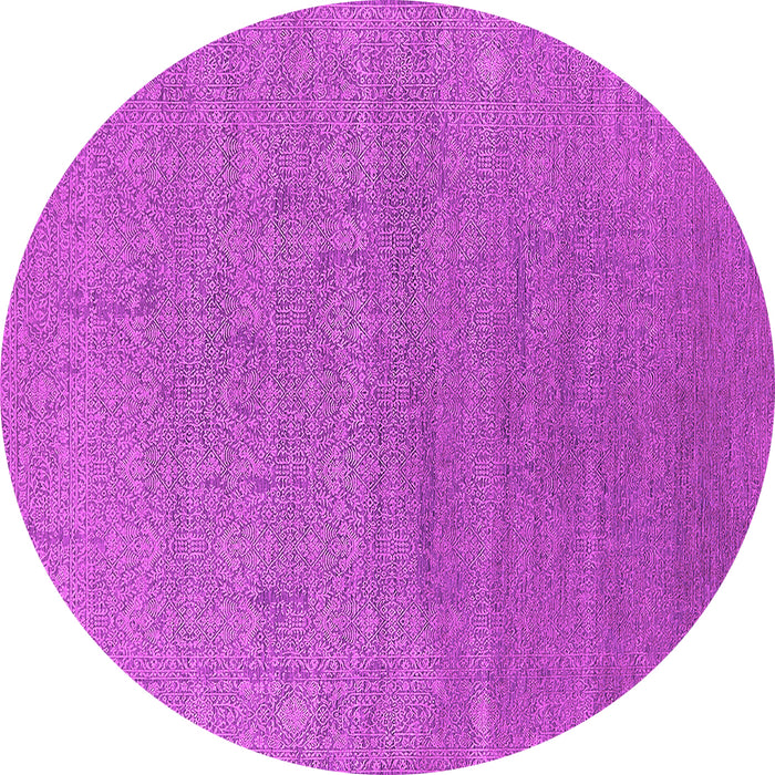 Round Machine Washable Oriental Pink Industrial Rug, wshurb2688pnk