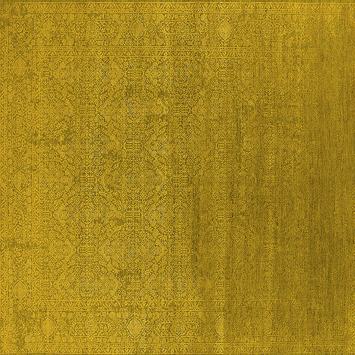 Square Machine Washable Oriental Yellow Industrial Rug, wshurb2688yw