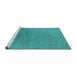 Sideview of Machine Washable Oriental Turquoise Industrial Area Rugs, wshurb2688turq