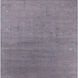 Square Mid-Century Modern Dark Gray Oriental Rug, urb2688