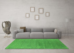 Machine Washable Oriental Green Industrial Area Rugs in a Living Room,, wshurb2688grn