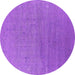 Round Oriental Purple Industrial Rug, urb2688pur