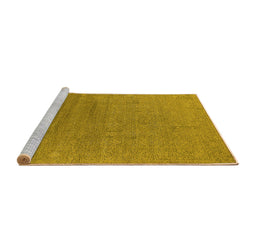 Sideview of Machine Washable Oriental Yellow Industrial Rug, wshurb2688yw