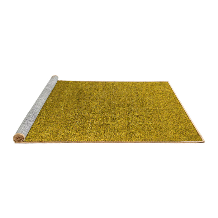 Sideview of Machine Washable Oriental Yellow Industrial Rug, wshurb2688yw