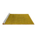 Sideview of Machine Washable Oriental Yellow Industrial Rug, wshurb2688yw