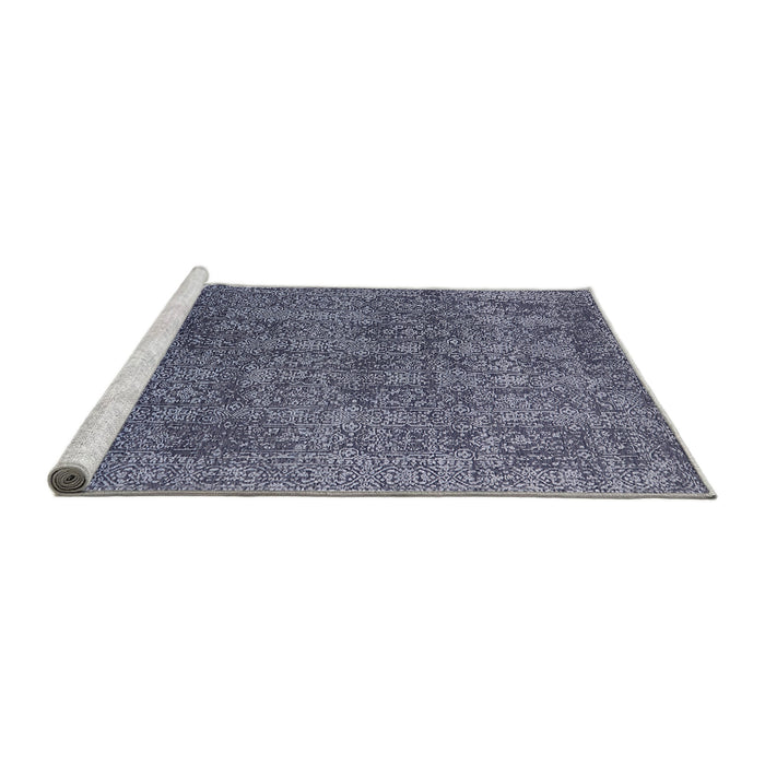 Sideview of Machine Washable Industrial Modern Blue Rug, wshurb2689