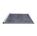 Sideview of Machine Washable Industrial Modern Blue Rug, wshurb2689