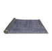 Sideview of Mid-Century Modern Blue Oriental Rug, urb2689