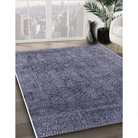 Mid-Century Modern Blue Oriental Rug, urb2689