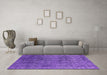 Machine Washable Oriental Purple Industrial Area Rugs in a Living Room, wshurb2689pur