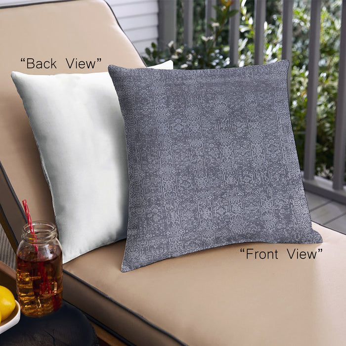 Front View of Mid-Century Modern Urban Square Blue Throw Pillow, 18 inch by 18 inch, pwurb2689