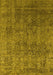 Machine Washable Oriental Yellow Industrial Rug, wshurb2689yw