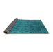 Sideview of Oriental Turquoise Industrial Rug, urb2689turq