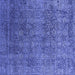 Square Machine Washable Oriental Blue Industrial Rug, wshurb2689blu