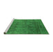 Sideview of Machine Washable Oriental Green Industrial Area Rugs, wshurb2689grn