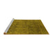 Sideview of Machine Washable Oriental Yellow Industrial Rug, wshurb2689yw