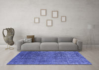 Machine Washable Oriental Blue Industrial Rug, wshurb2689blu