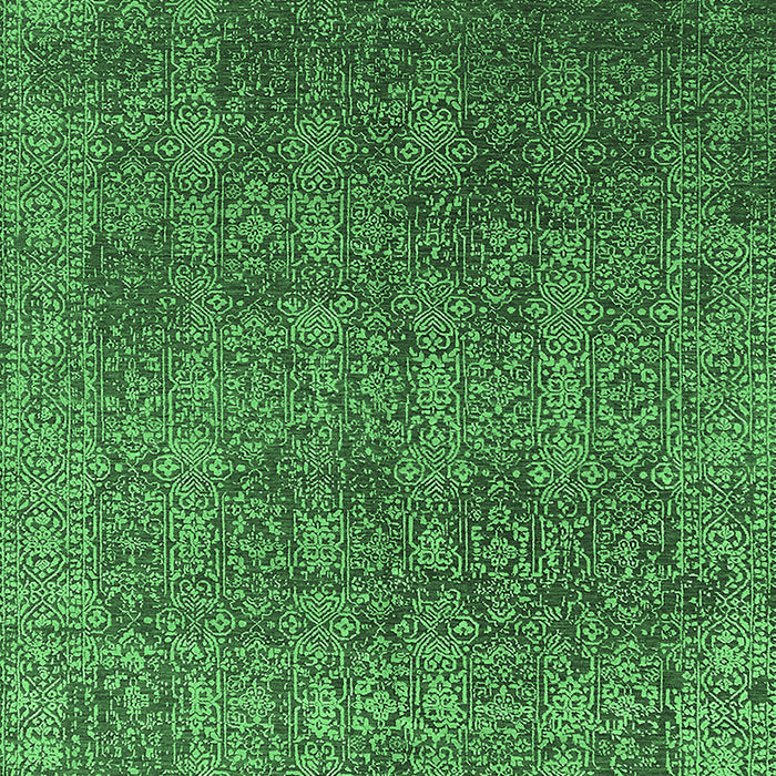 Machine Washable Oriental Emerald Green Industrial Area Rugs, wshurb2689emgrn