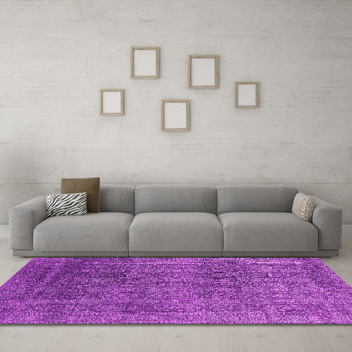 Machine Washable Oriental Pink Industrial Rug in a Living Room, wshurb2689pnk