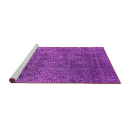 Sideview of Machine Washable Oriental Pink Industrial Rug, wshurb2689pnk