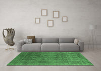 Machine Washable Oriental Emerald Green Industrial Rug, wshurb2689emgrn