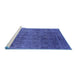 Sideview of Machine Washable Oriental Blue Industrial Rug, wshurb2689blu