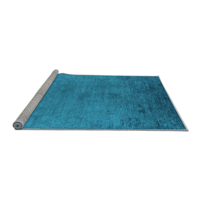 Sideview of Machine Washable Oriental Light Blue Industrial Rug, wshurb2690lblu