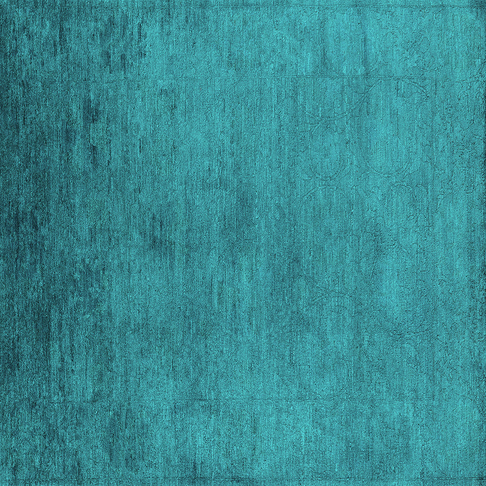 Square Machine Washable Oriental Turquoise Industrial Area Rugs, wshurb2690turq