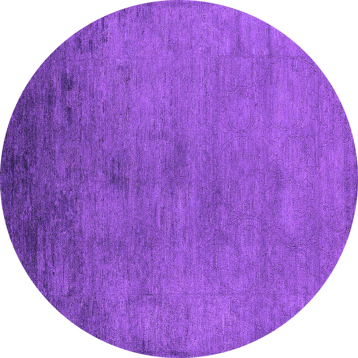 Round Machine Washable Oriental Purple Industrial Area Rugs, wshurb2690pur