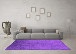 Machine Washable Oriental Purple Industrial Area Rugs in a Living Room, wshurb2690pur