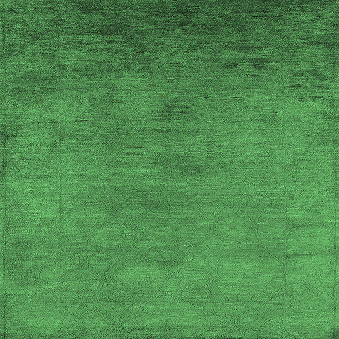 Square Machine Washable Oriental Emerald Green Industrial Area Rugs, wshurb2690emgrn