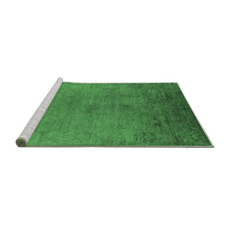 Sideview of Machine Washable Oriental Emerald Green Industrial Area Rugs, wshurb2690emgrn
