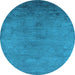 Round Oriental Light Blue Industrial Rug, urb2690lblu