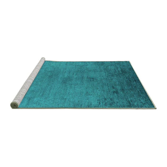 Sideview of Machine Washable Oriental Turquoise Industrial Area Rugs, wshurb2690turq