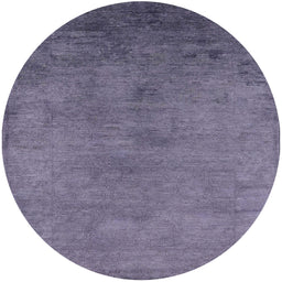 Round Mid-Century Modern Purple Oriental Rug, urb2690
