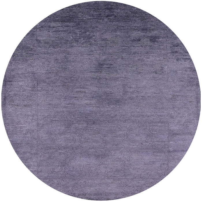 Round Mid-Century Modern Purple Oriental Rug, urb2690