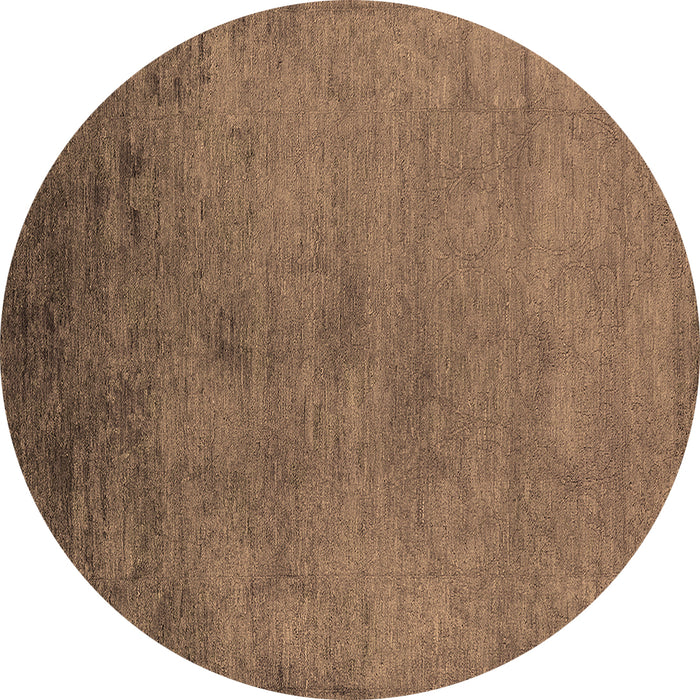Round Oriental Brown Industrial Rug, urb2690brn