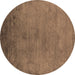 Round Oriental Brown Industrial Rug, urb2690brn