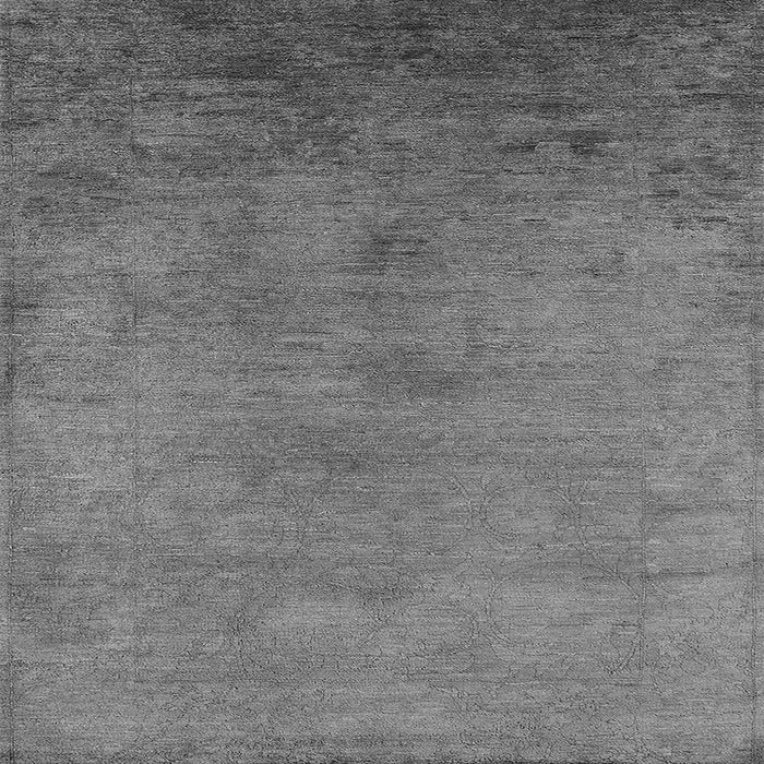 Square Machine Washable Oriental Gray Industrial Rug, wshurb2690gry