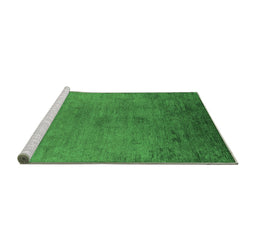 Sideview of Machine Washable Oriental Green Industrial Area Rugs, wshurb2690grn