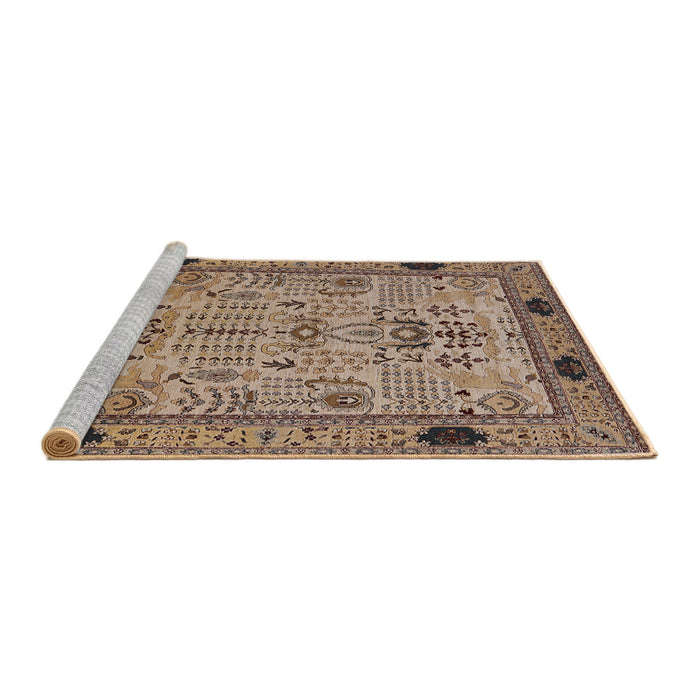 Sideview of Machine Washable Industrial Modern Sepia Brown Rug, wshurb2691