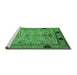 Sideview of Machine Washable Oriental Emerald Green Traditional Area Rugs, wshurb2691emgrn