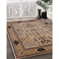 Mid-Century Modern Reddish Brown Oriental Rug, urb2691