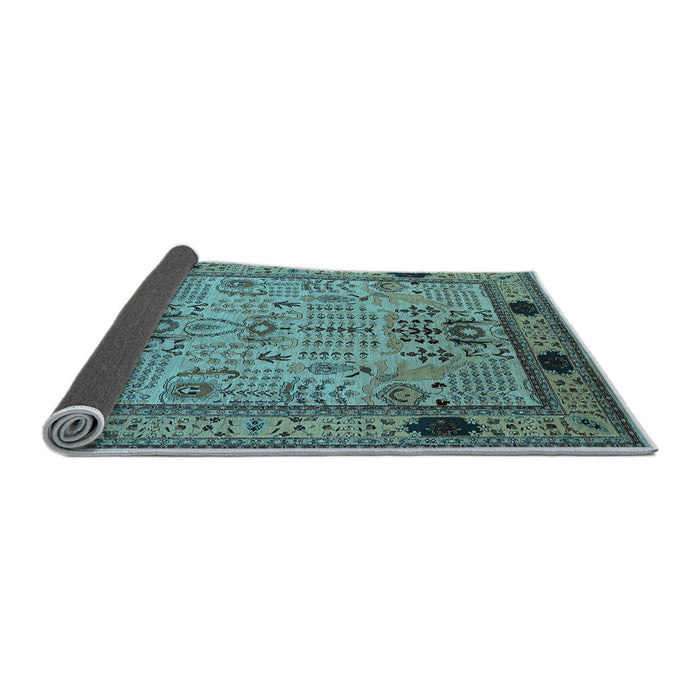 Sideview of Oriental Light Blue Traditional Rug, urb2691lblu