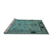 Sideview of Machine Washable Oriental Light Blue Traditional Rug, wshurb2691lblu