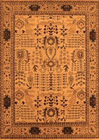 Oriental Orange Traditional Rug, urb2691org