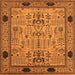 Square Machine Washable Oriental Orange Traditional Area Rugs, wshurb2691org