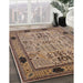 Mid-Century Modern Reddish Brown Oriental Rug in Family Room, urb2691